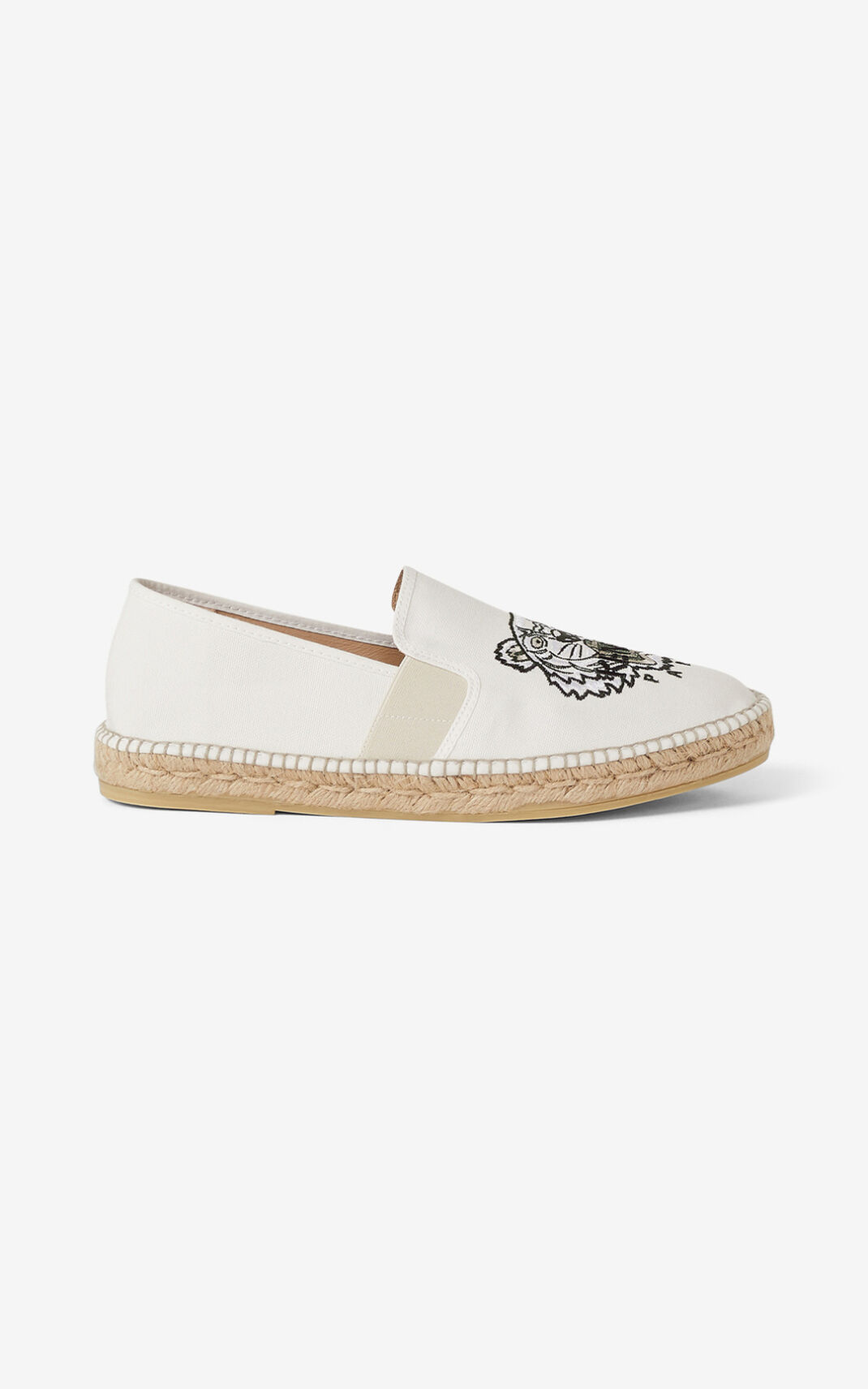 Kenzo Tiger elasticated Espadrilles Herre - Hvide DK-366308